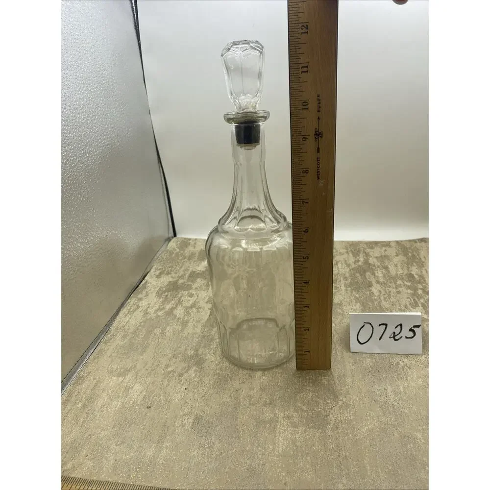 Vintage Art Glass Liquor Decanter FEDERAL LAW FORBIDS SALE RE-USE Bottle Barware